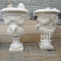 Cheap Hand Carved Garden Marble Pedestal Planter Stone Flower Pot